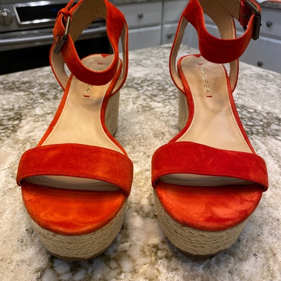 Sandales à Talon Compensé Via Spiga Karla – Cuir, Taille 39-40 (US 9.5), Neuf